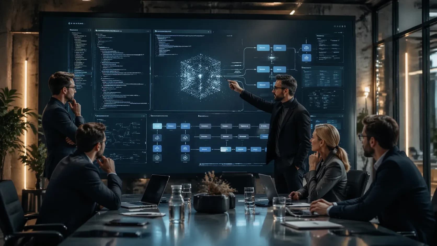 Корпоративная команда и AI-платформа управляют жизненным циклом разработки в крупной компании