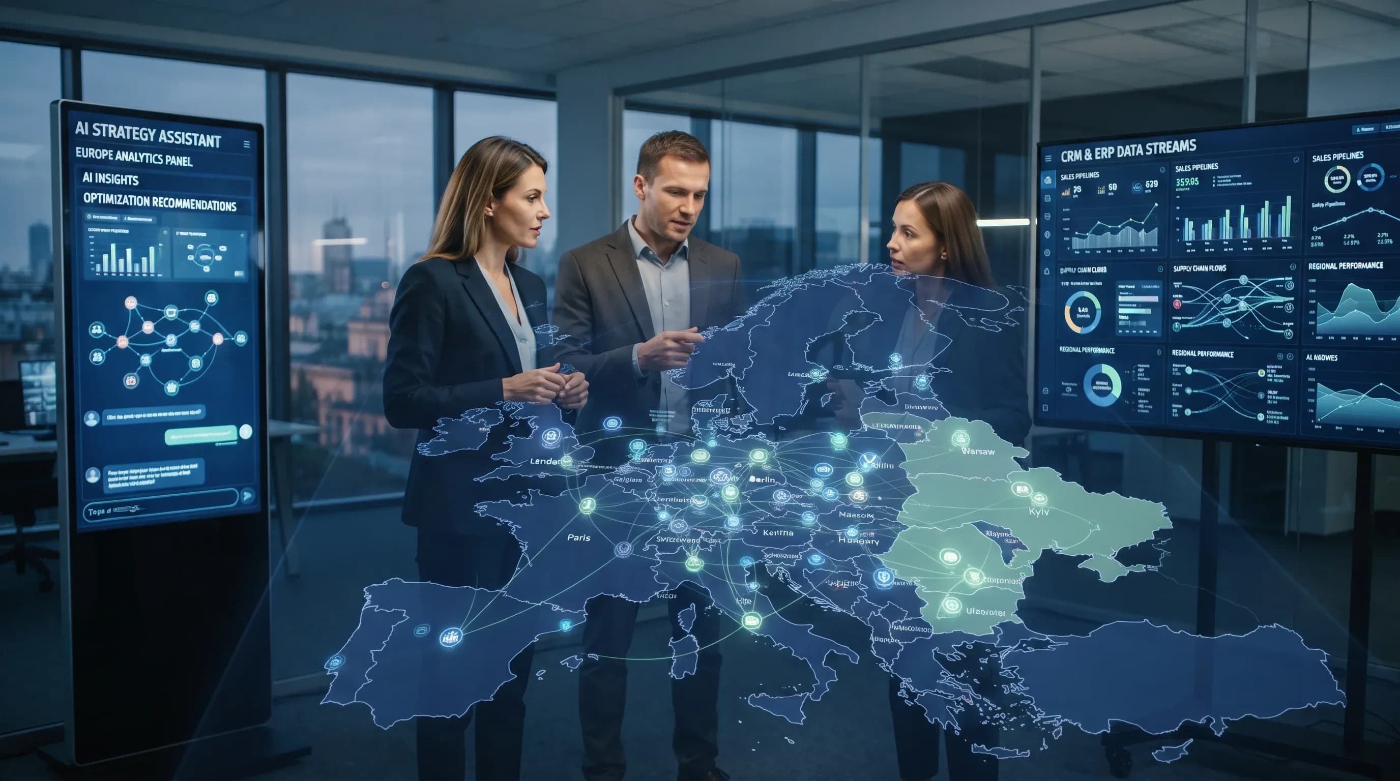 Европейская команда руководителей изучает карту влияния AI на профессии, процессы и бизнес-системы