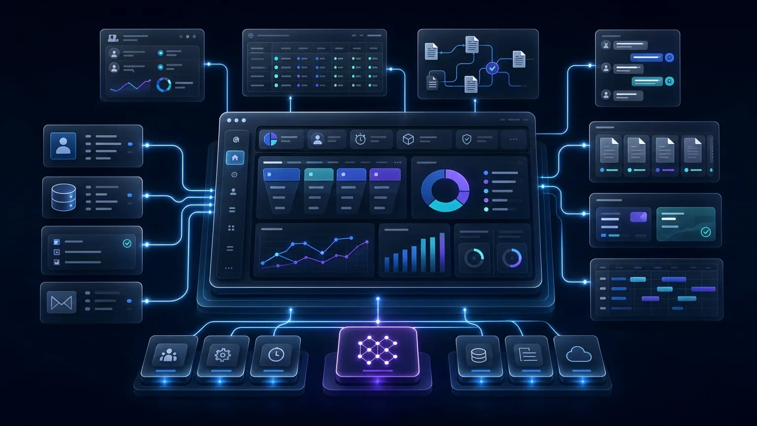 Автоматизация бизнес-процессов: единый контур CRM, ERP, документов, аналитики и AI